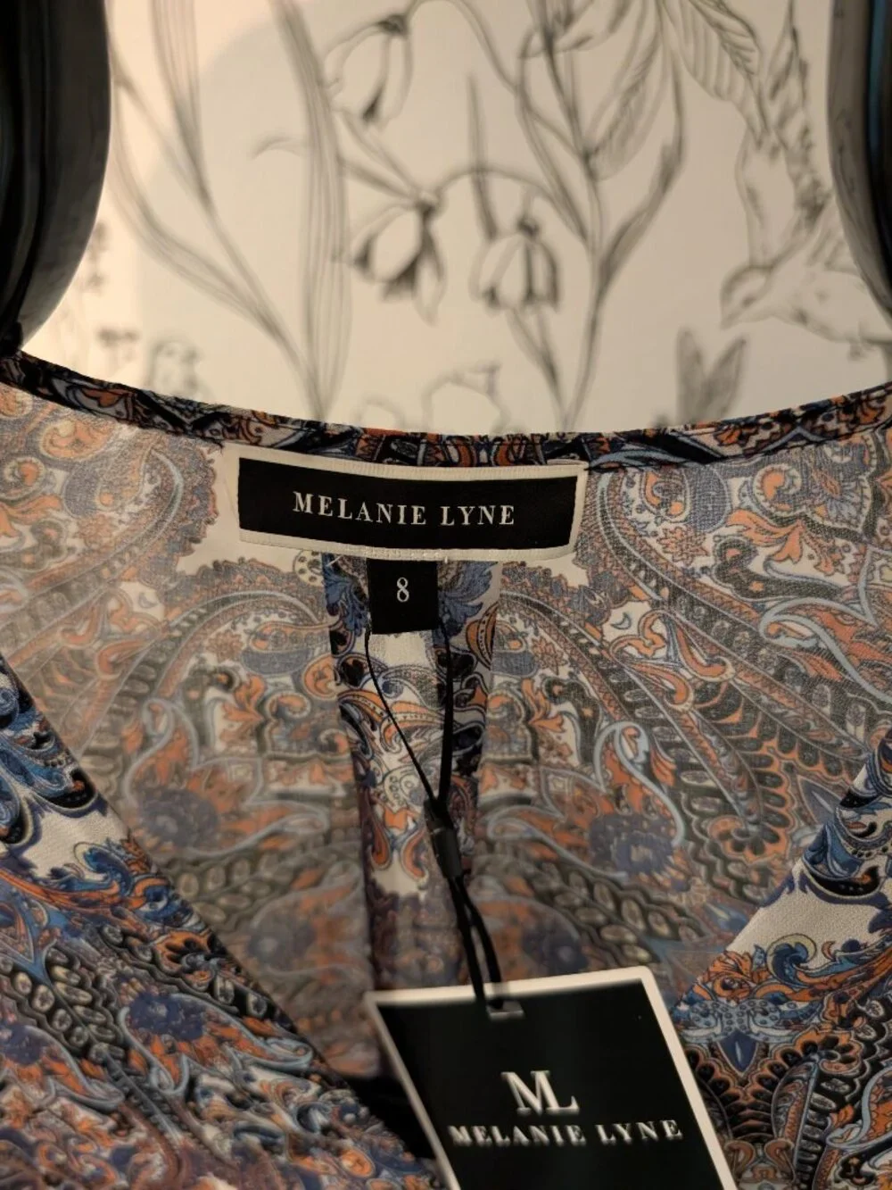 Melanie Lyne Paisley Cross-Over Blouse | Size 8 | NWT - Picture 3 of 12